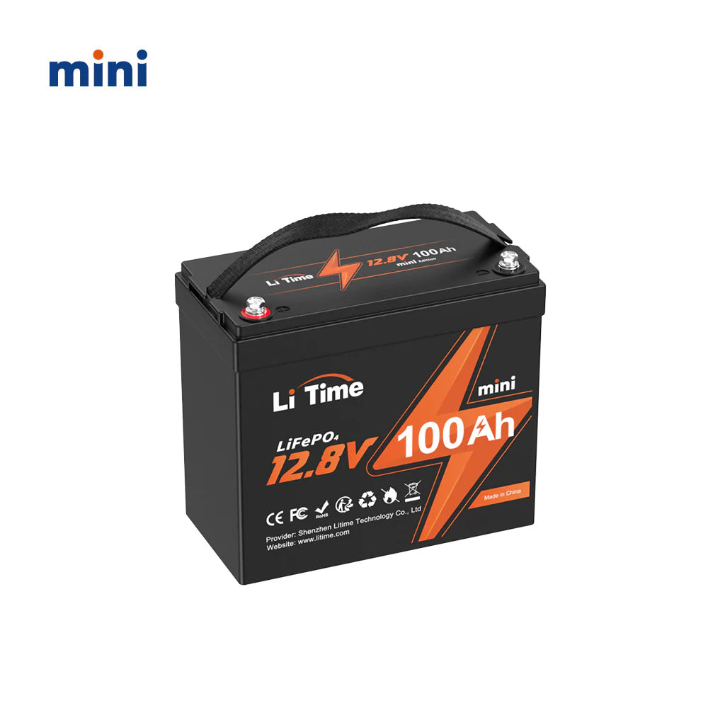 LiTime 12V 100Ah Mini LiFePO4 Lithium Battery -Small Deep Cycle Battery
