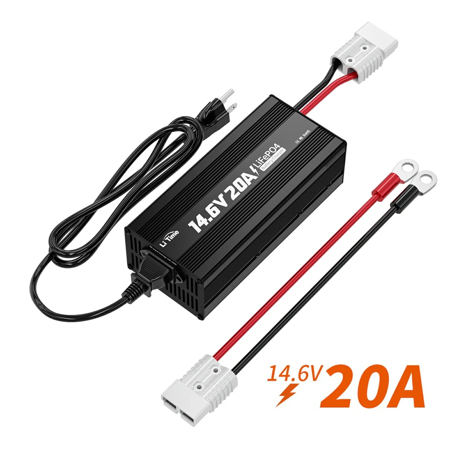 LiTime 12V (14.6V) 20A LiFePO4 Lithium Battery Charger