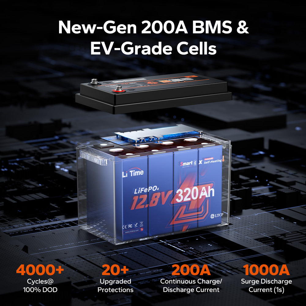 12V 320Ah LiFePO4 Battery for Truck Parking AC Auxiliary Power Systems