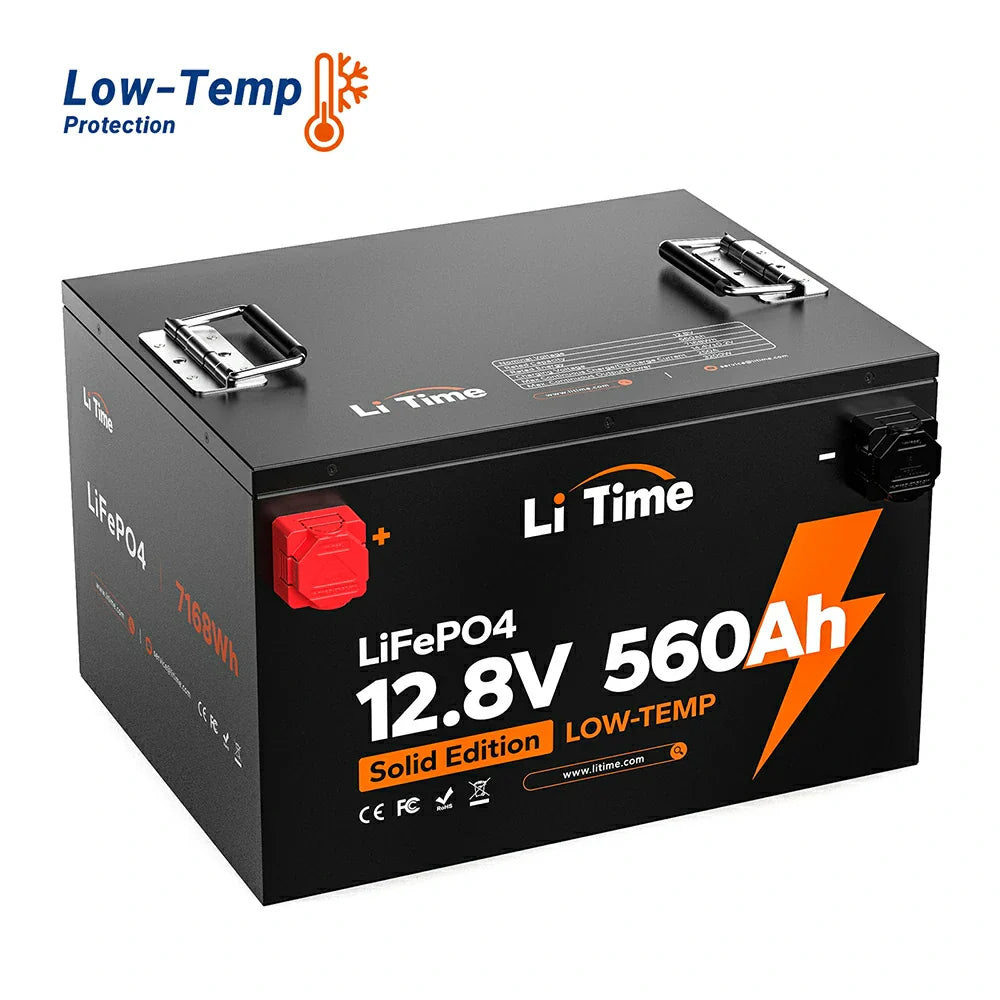 LiTime 12V 560Ah LiFePO4 Battery for Off Grid Solar System with Low Temp Protection
