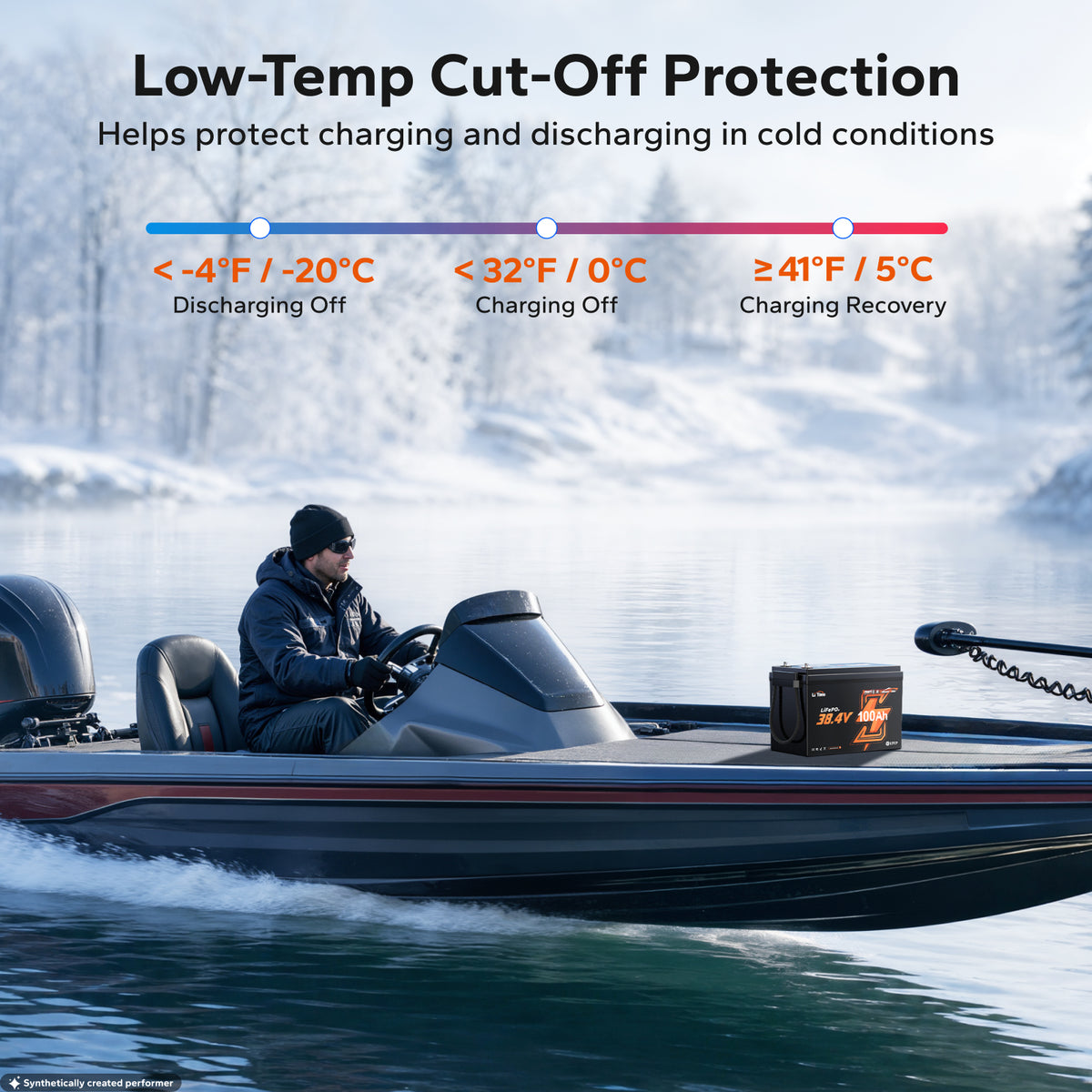 LiTime 36V 100Ah Bluetooth LiFePO4 Battery for 36V Trolling Motors, Electric Outboards & Golf Carts