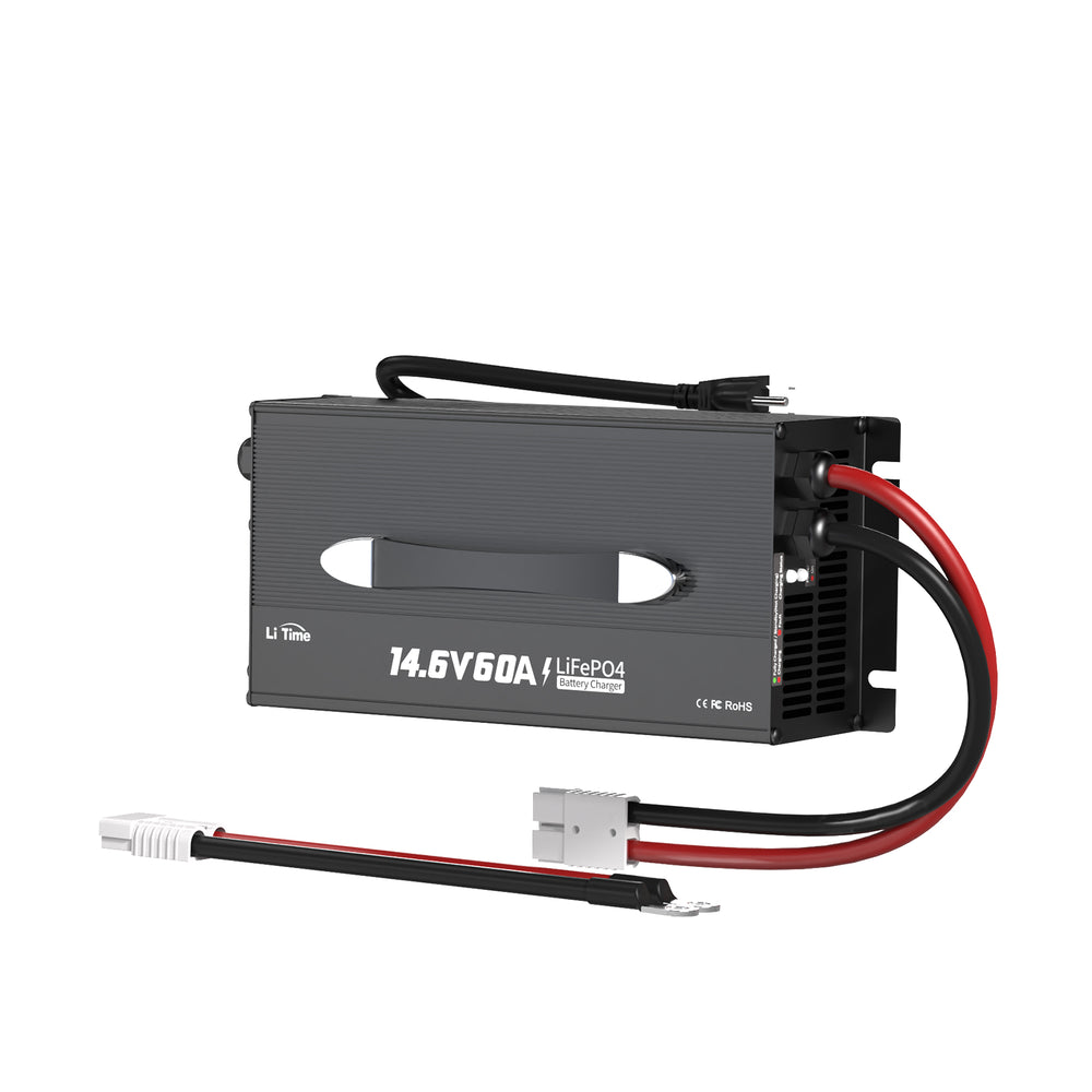 LiTime 12V 60A AC-DC LiFePO4 Battery Charger for RV, Marine & Large-Capacity Batteries