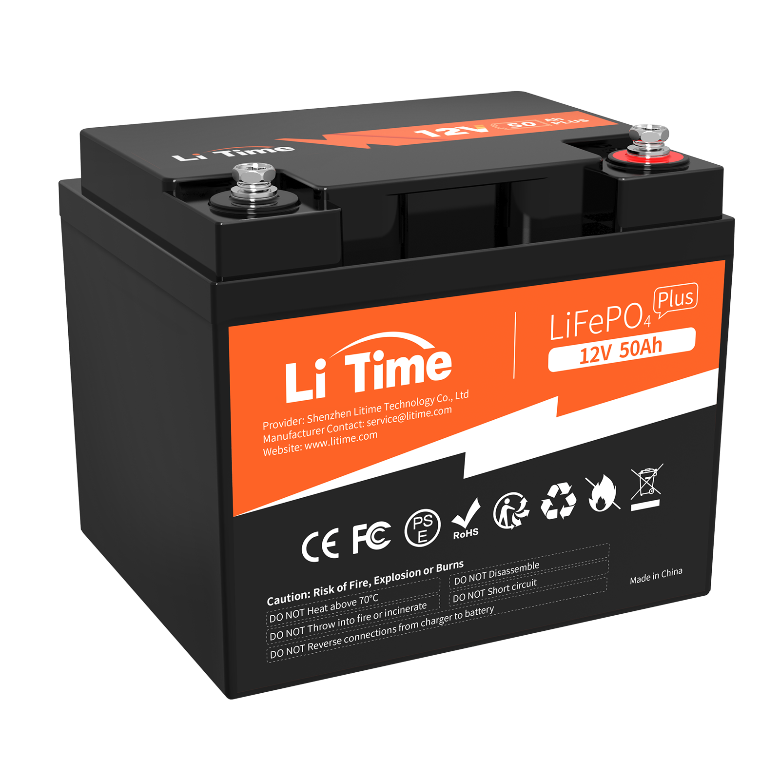 Compact 12V 50Ah Deep Cycle LiFePO4 Battery for Marine, RV and Scalable Power Systems