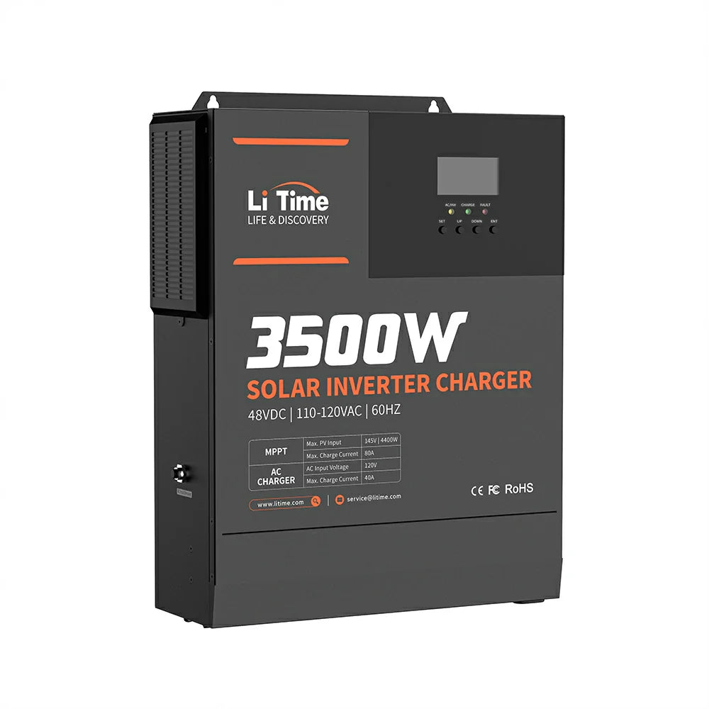 LiTime 48V 3500 Watt Pure Sine Wave All in One Solar Inverter Charger for Home