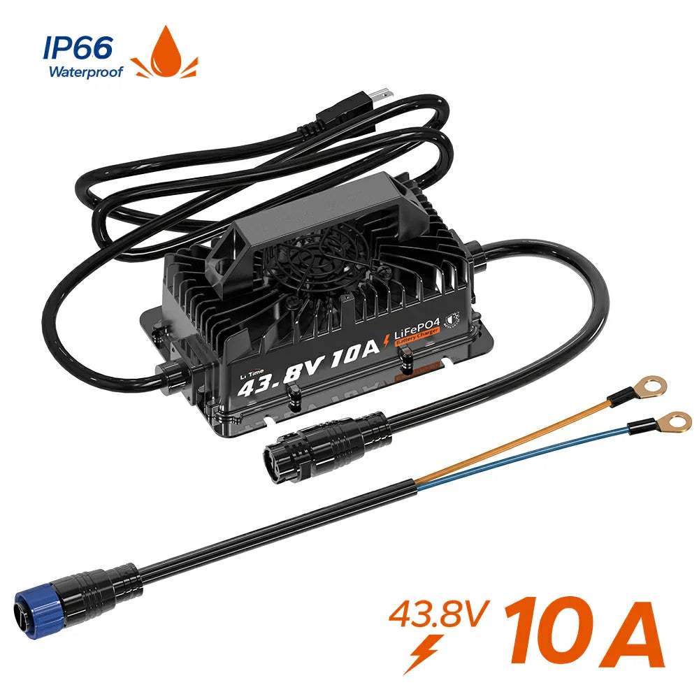 LiTime 36V (43.8V) 10A Lithium Golf Cart Waterproof Battery Charger