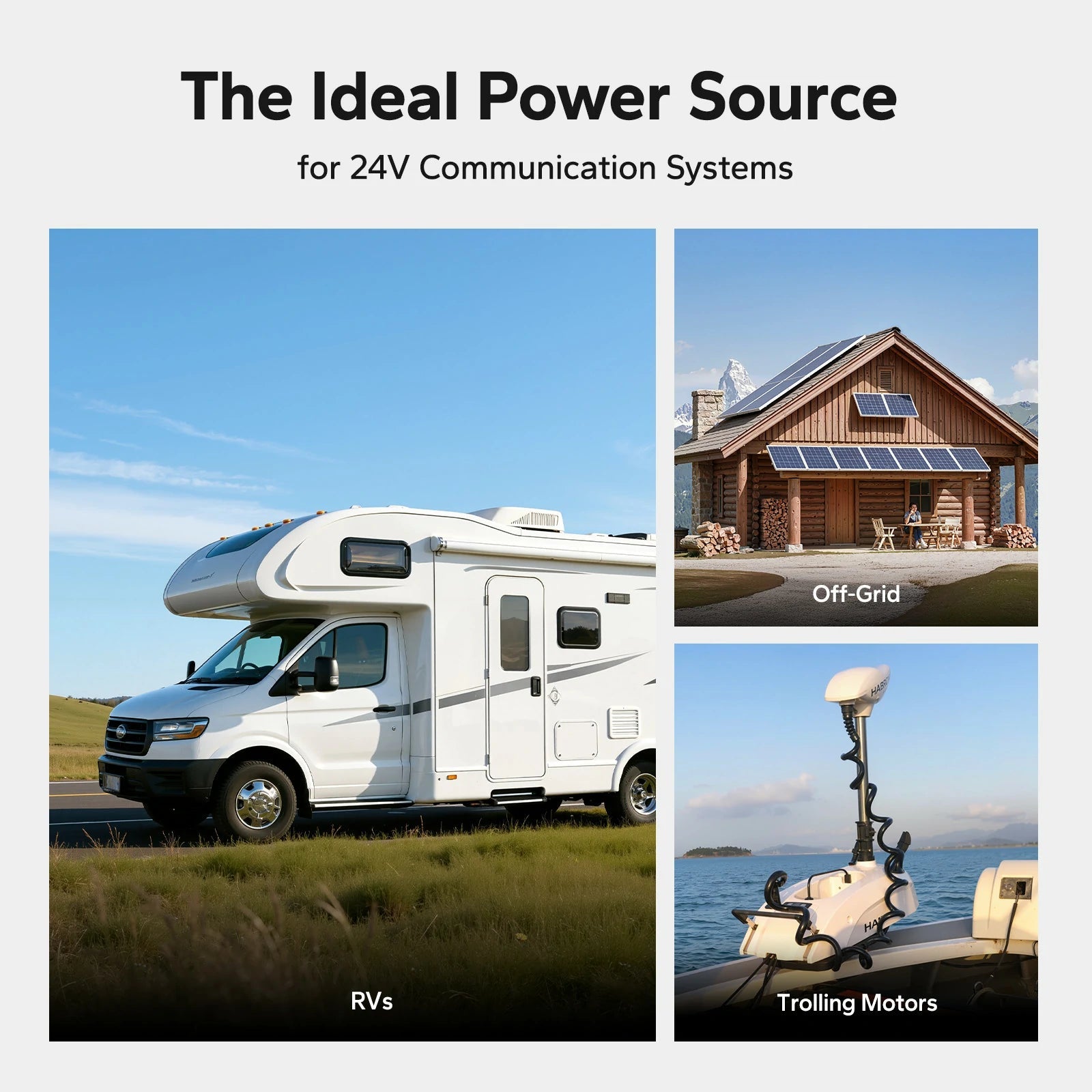 LiTime 24V 100Ah Smart LiFePO4 Lithium Battery with Bluetooth & Victron CAN Communication for RV, Marine & Off-Grid Energy Systems