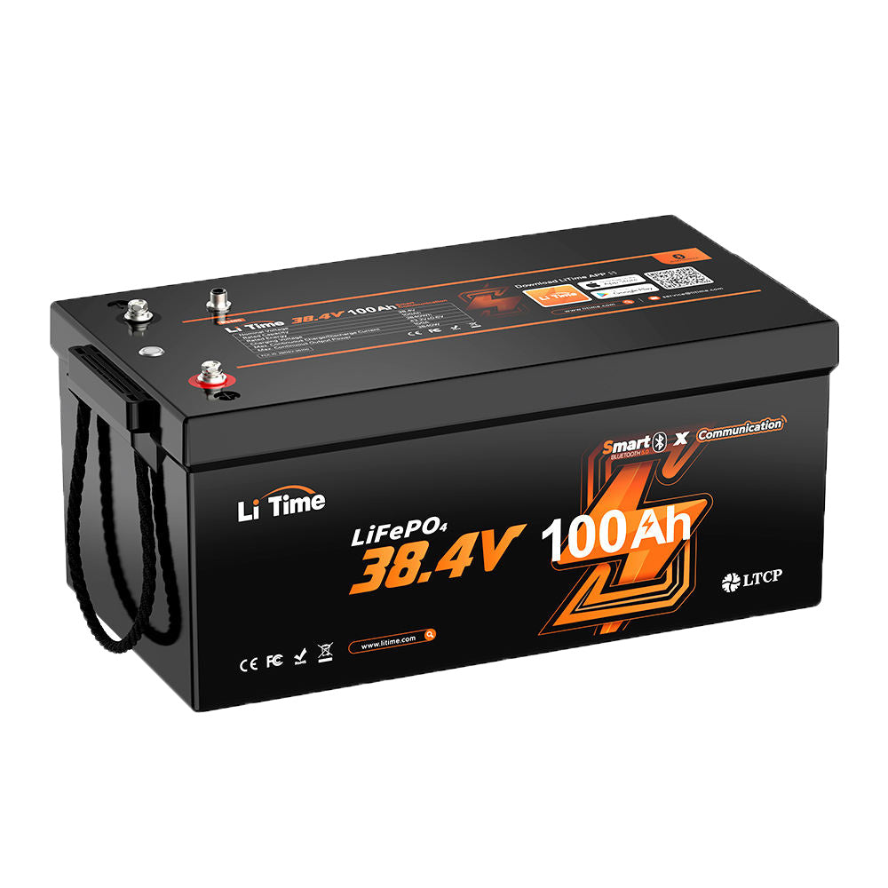 LiTime 36V 100Ah Bluetooth Communication LiFePO4 Battery for Golf Carts, Marine & Agricultural Equipment