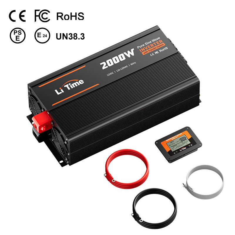 12V 2000W Pure Sine Wave Inverter with ATS Automatic Transfer Switch