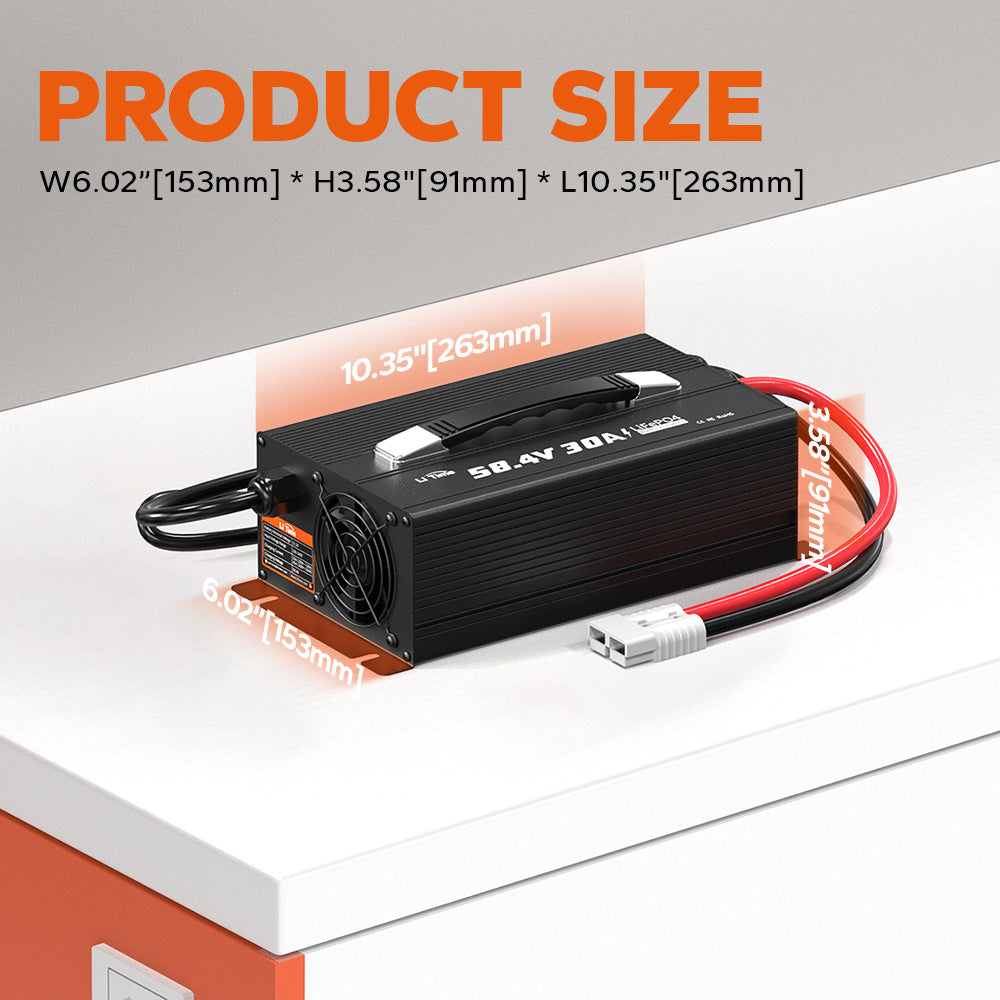 LiTime 51.2V 30A AC-DC LiFePO4 Battery Charger for RV, Marine & Energy Storage