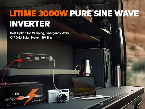 LiTime 12V 3000W Pure Sine Wave Inverter for RVs, Off-Grid & Backup Power