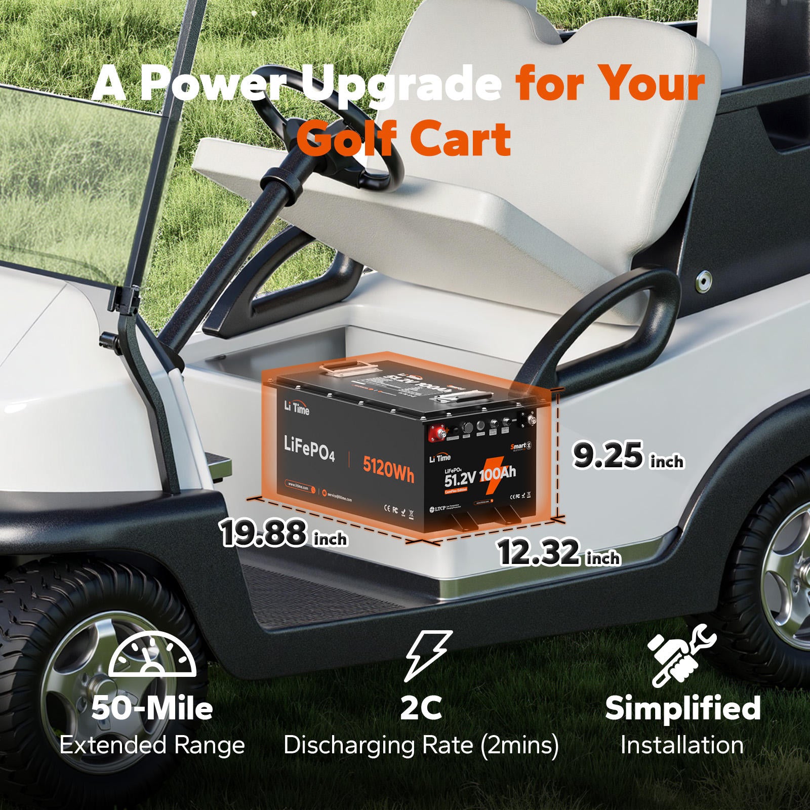 LiTime 48V 100Ah Smart ComFlex LiFePO4 Battery with Bluetooth & Victron CAN for Off-Grid Security Systems