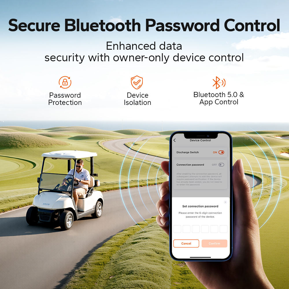 LiTime 36V 100Ah Bluetooth Communication LiFePO4 Battery for Golf Carts, Marine & Agricultural Equipment