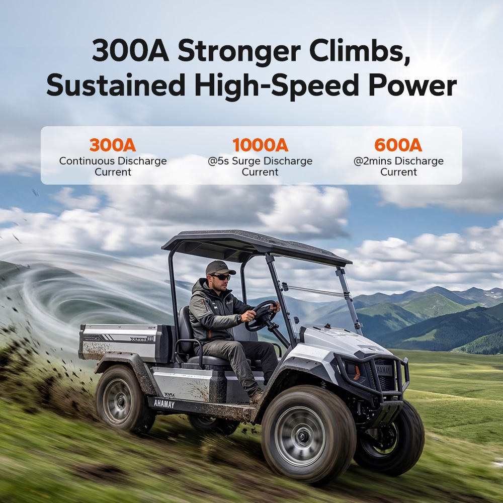 LiTime 48V(51.2) 150Ah Bluetooth LiFePO4 Battery for Golf Carts, RVs & Off-Grid