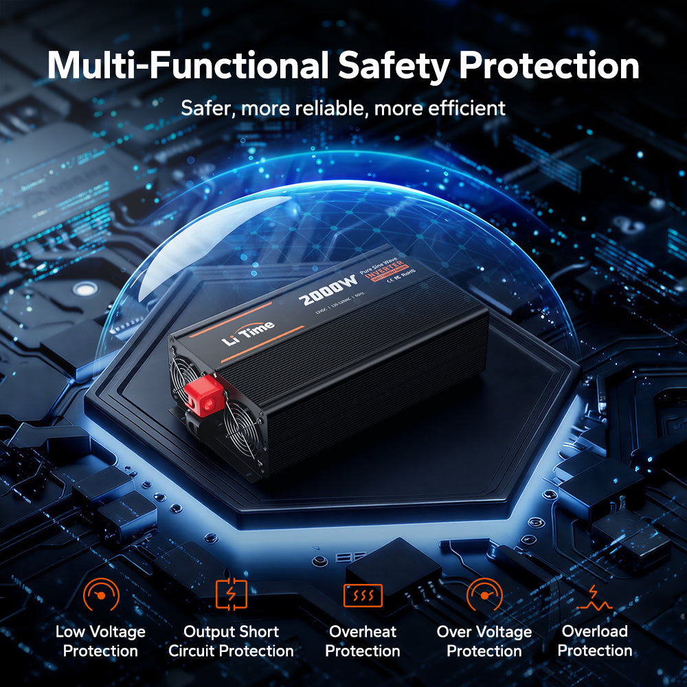 12V 2000W Pure Sine Wave Inverter with ATS Automatic Transfer Switch