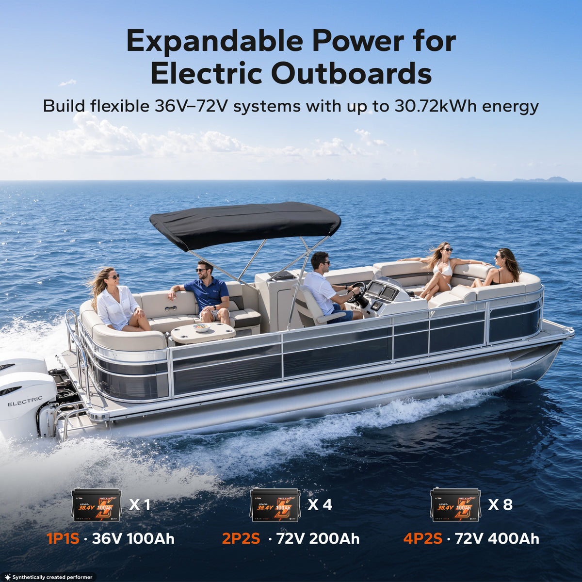 LiTime 36V 100Ah Bluetooth LiFePO4 Battery for 36V Trolling Motors, Electric Outboards & Golf Carts