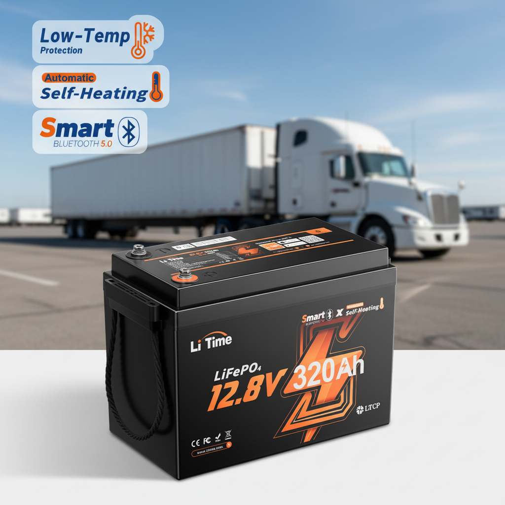 12V 320Ah LiFePO4 Battery for Truck Parking AC Auxiliary Power Systems