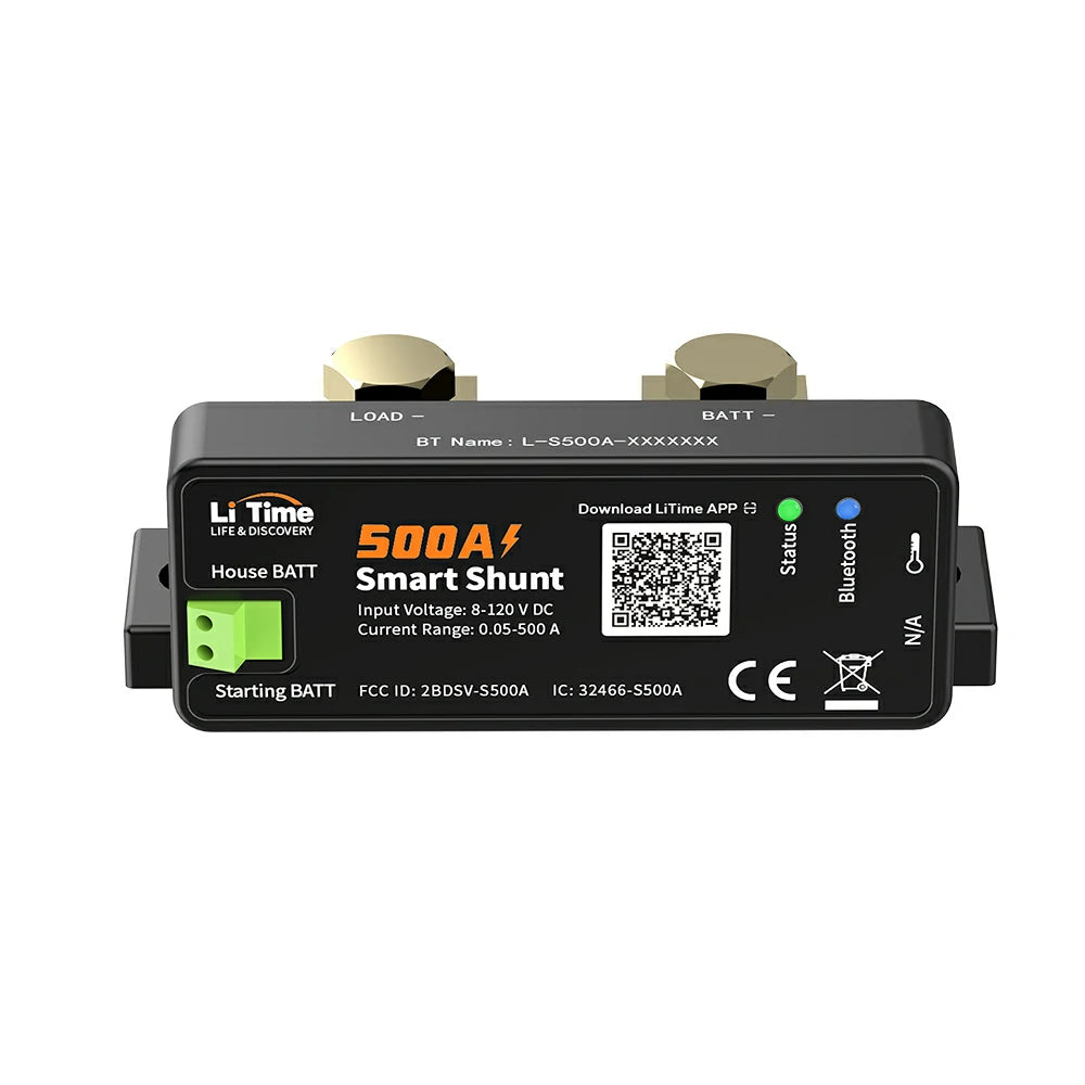 500A Bluetooth Battery Shunt Monitor with Smart APP Monitoring