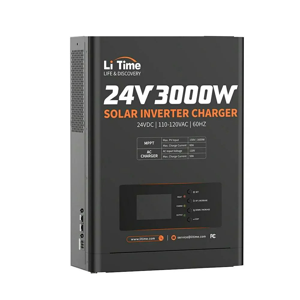 LiTime 24V 3000W Pure Sine Wave Solar Inverter Charger