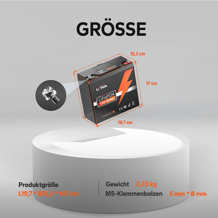 LiTime 12V 20Ah LiFePO4 Battery for Small Power Systems