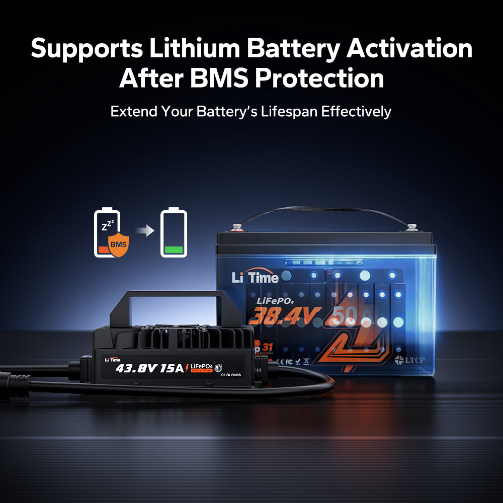 LiTime 36V 15A Waterproof LiFePO4 Battery Charger