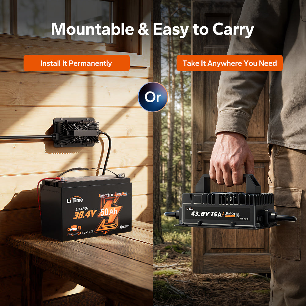 LiTime 36V 15A Waterproof LiFePO4 Battery Charger