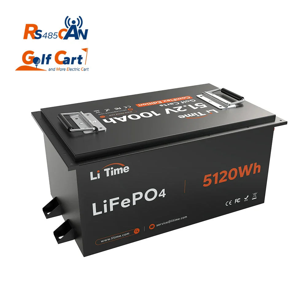 LiTime 48 Volt 100Ah Lithium Golf Cart Battery with RS485 Communication