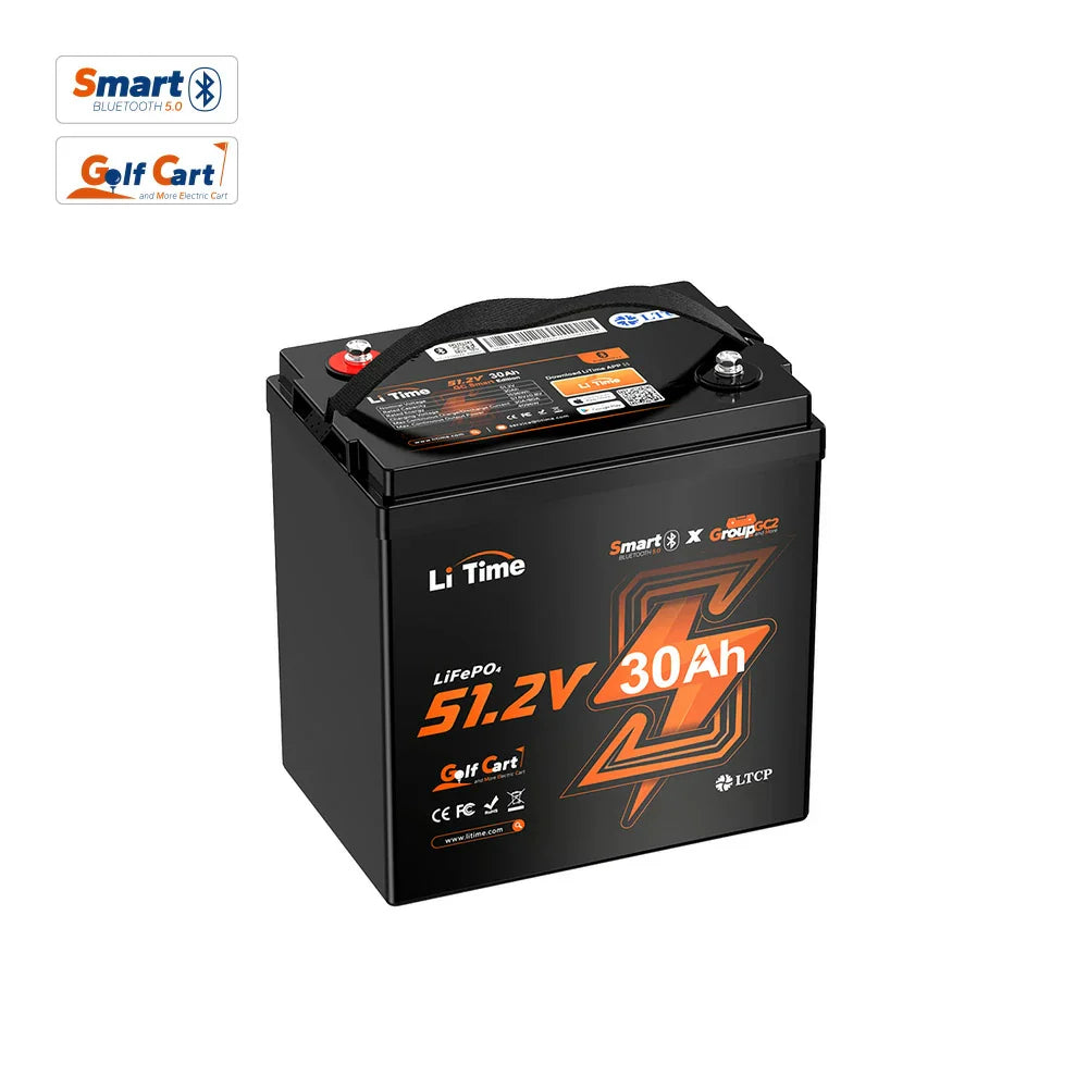 LiTime 48V 30Ah GC2 Bluetooth Golf Cart Lithium Battery