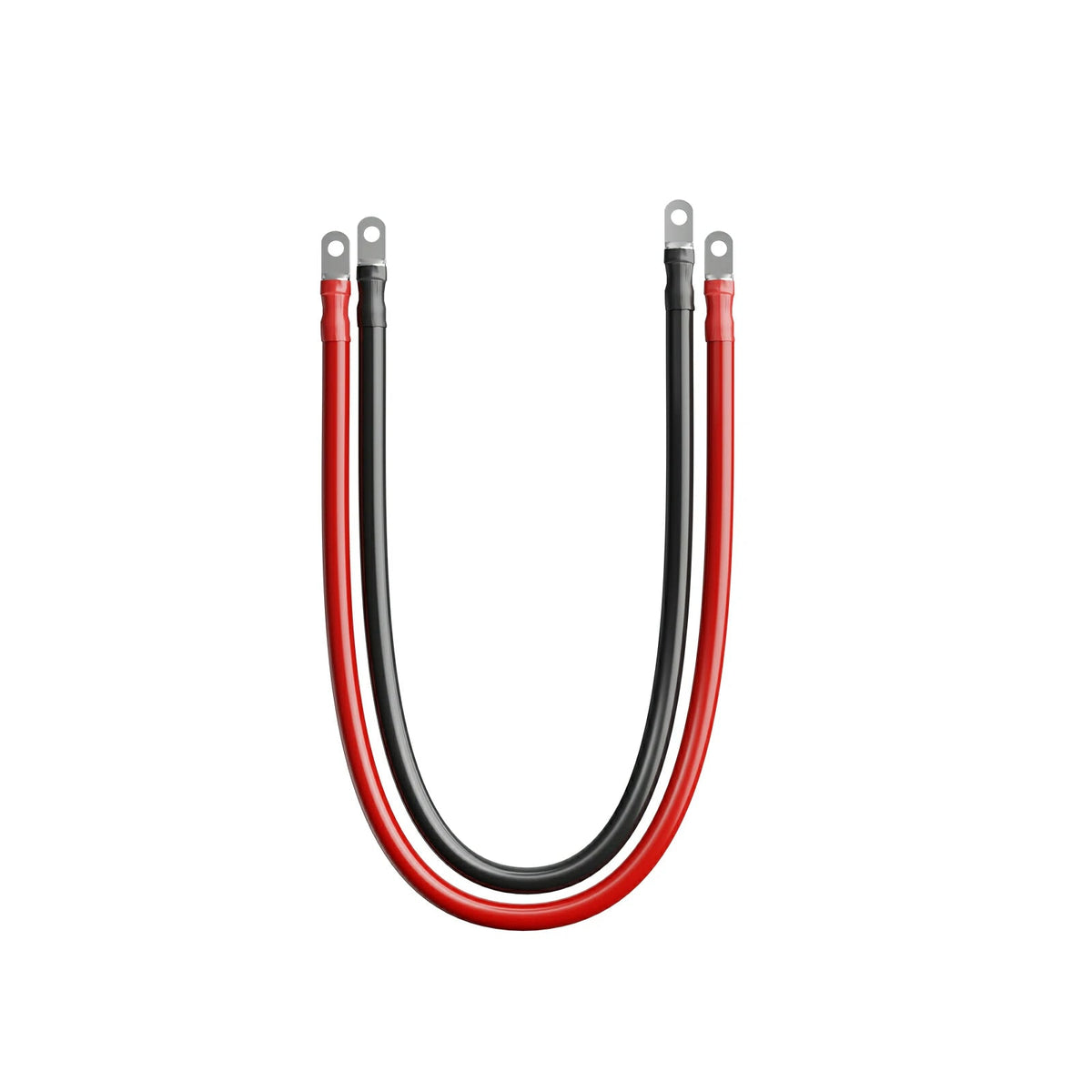 4 AWG 1.5ft Battery Cable with M8 Ring Terminals – Tinned Copper, Red & Black Pair