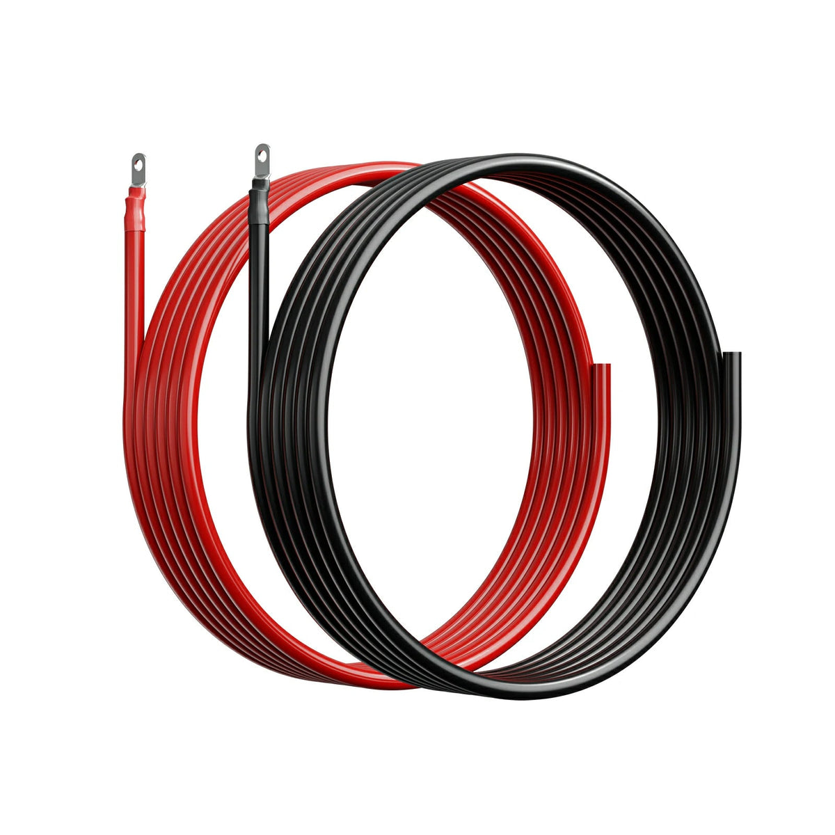 4 AWG 1.5ft Battery Cable with M8 Ring Terminals – Tinned Copper, Red & Black Pair