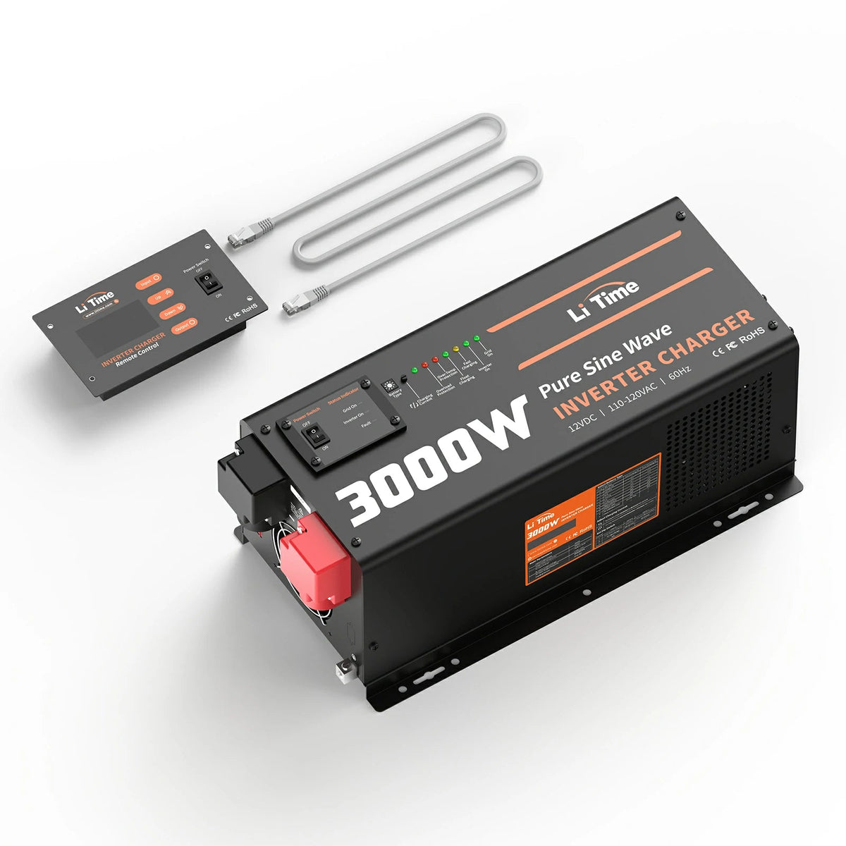 LiTime 12V 3000W Pure Sine Wave Inverter Charger for RV, Marine & Off-Grid Power