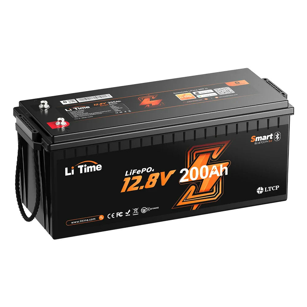 LiTime 12V 200Ah Bluetooth Lithium Battery for RVs, Marine