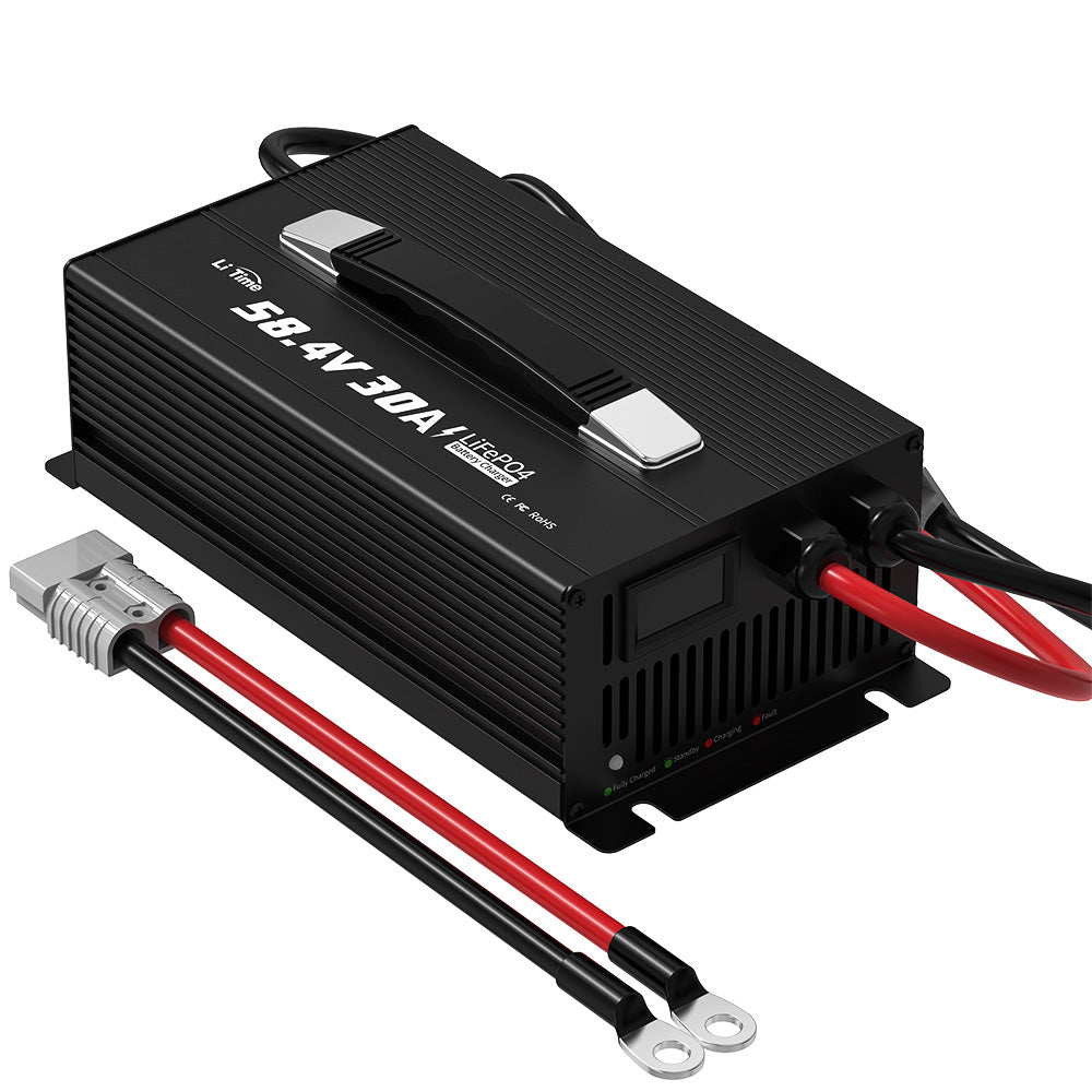 LiTime 51.2V 30A AC-DC LiFePO4 Battery Charger for RV, Marine & Energy Storage