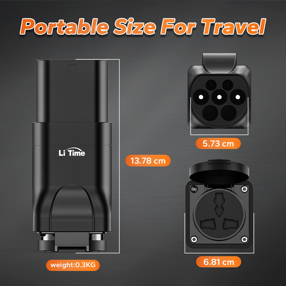 LiTime 250V 16A Type 2 EV Charging Station Power Adapter