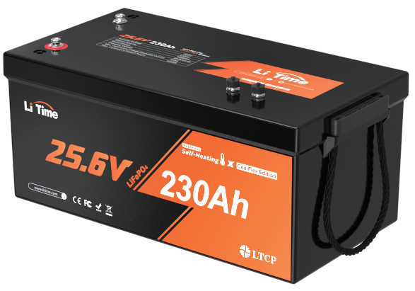 LiTime 24V 230Ah Communication Self-Heating LiFePO4 Battery – 5888Wh Power for RVs, Off-Grid & Marine Systems