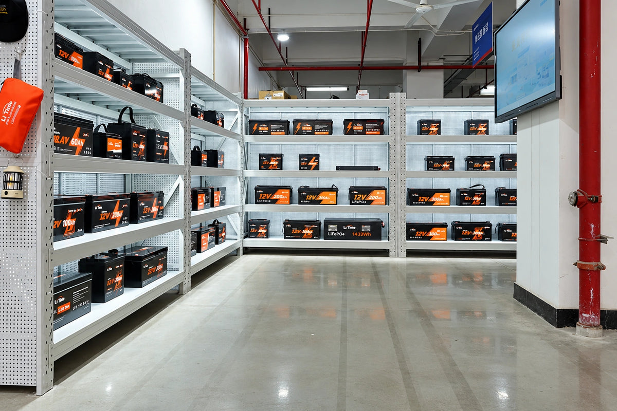 LiTime LiFePO4 battery showroom for professional and commercial markets